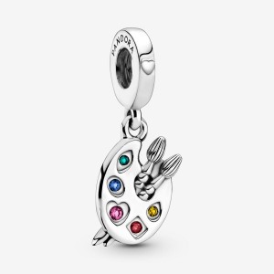 Pandora Artist's Palette Dangle Dangle Charms Sterling Silver | 258-KAUCSB