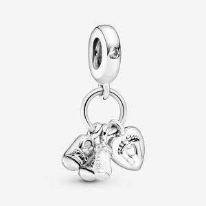 Pandora Baby Bottle and Shoes Dangle Dangle Charms Bracelets | 516-LKZGPR