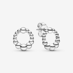 Pandora Beaded Circles Stud Earrings Sterling Silver | 347-GLHZMS