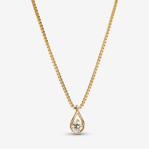 Pandora Brilliance 0.25 ct tw Necklaces Gold | 896-HMXLJA