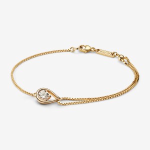 Pandora Brilliance 0.50 ct tw Double Bracelets Gold | 413-DFJAXE