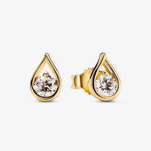 Pandora Brilliance 0.50 ct tw Earrings Gold | 283-OETBMF