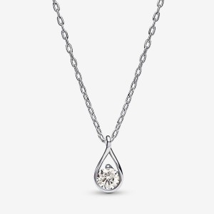 Pandora Brilliance 0.50 ct tw Necklaces Sterling Silver | 201-QJXBGH