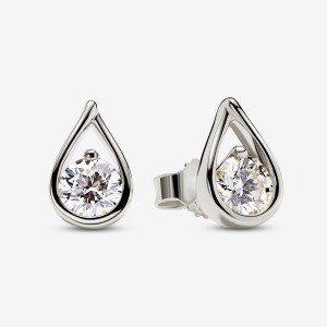 Pandora Brilliance 1.00 ct tw Earrings White Gold | 068-JPIEKB