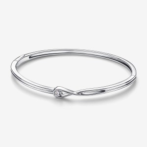 Pandora Brilliance Lab-created 0.15 ct tw Diamond Bangle Bangles Sterling Silver | 365-QLKFOM