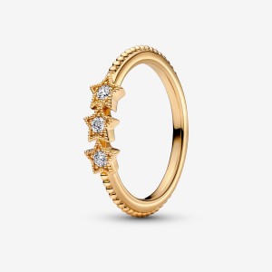 Pandora Celestial Stars Stackable Rings Gold Plated | 403-WVMIFK