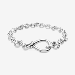 Pandora Chunky Infinity Knot Non-charm Bracelets Sterling Silver | 180-LEBCUF