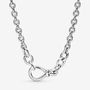 Pandora Chunky Infinity Knot Pendant Necklaces Sterling Silver | 631-XZBFGY