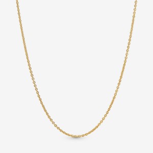 Pandora Classic Cable Chain Necklaces Gold Plated | 349-MVZNOG