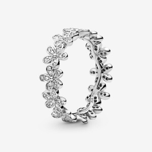 Pandora Daisy Flower Band Rings Sterling Silver | 913-IOQTDF