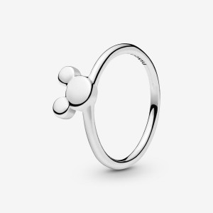 Pandora Disney, Mickey Silhouette Stackable Rings Sterling Silver | 342-IOQRHA