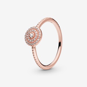 Pandora Elegant Sparkle Statement Rings Rose Gold Plated | 024-ZIFJEA