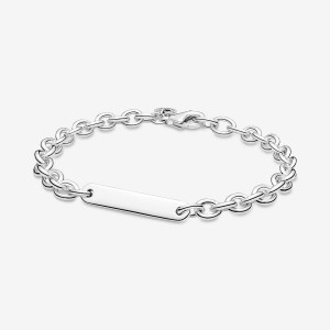 Pandora Engravable Bar Link Non-charm Bracelets Sterling Silver | 215-MVHZEG