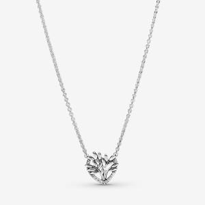 Pandora Heart Family Tree Collier Pendant Necklaces Sterling Silver | 250-CTKJDP