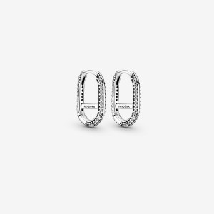 Pandora Hoop Earrings Sterling Silver | 562-EFSZPB