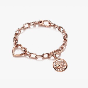 Pandora Link Bracelets Rose Gold Plated | 762-OGRELH