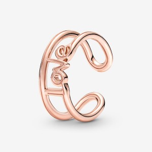 Pandora ME Love Open Statement Rings Rose Gold Plated | 287-YUONTI