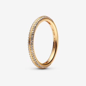 Pandora ME Pavé Band Rings Gold Plated | 405-YAQMHR