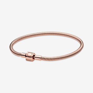 Pandora Moments Barrel Clasp Snake Charm Holders Rose Gold Plated | 082-JQVCAW