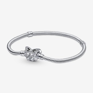 Pandora Moments Butterfly Clasp Snake Charm Holders Sterling Silver | 143-LQDTSU