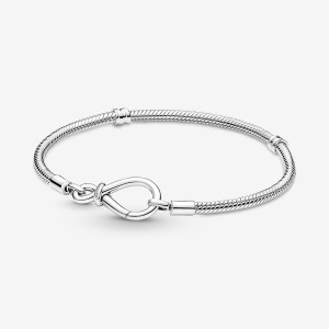 Pandora Moments Infinity Knot Snake Charm Bracelets Sterling Silver | 015-EZUNOX