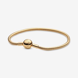 Pandora Moments Snake Charm Bracelets Gold Plated | 514-OITEQN