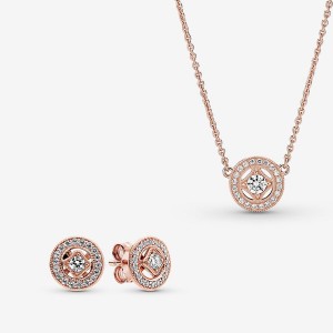 Pandora Necklace & Earring Sets Rose Gold Plated | 520-SPXOAV