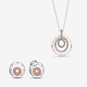 Pandora Necklace & Earring Sets Sterling Silver | 153-CIDPFT