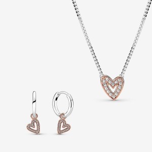 Pandora Necklace & Earring Sets Sterling Silver | 652-JNQXBL