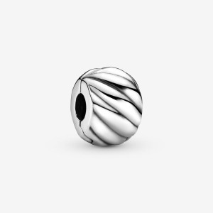 Pandora Polished Feathered Clip Clips Sterling Silver | 379-FMUVJX