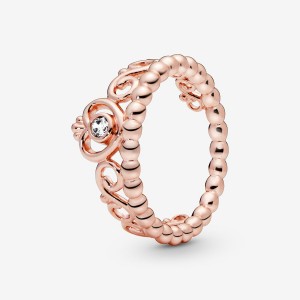 Pandora Princess Tiara Crown Heart & Promise Rings Rose Gold Plated | 647-PDMOVK