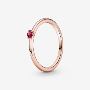 Pandora Red Solitaire Halo & Solitaire Rings Rose Gold Plated | 870-WLMKUZ