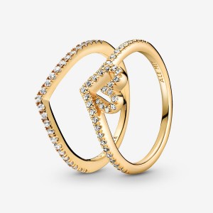 Pandora Ring Sets Gold Plated | 354-XLQMJD