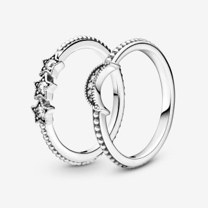 Pandora Ring Sets Sterling Silver | 173-EHKMDJ