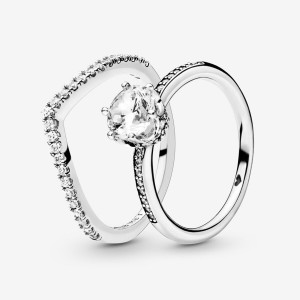 Pandora Ring Sets Sterling Silver | 293-MTCZUJ