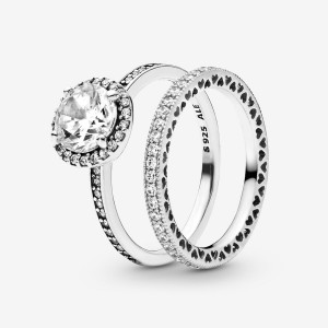 Pandora Ring Sets Sterling Silver | 826-OGPYNL