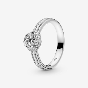 Pandora Shimmering Knot Heart & Promise Rings Sterling Silver | 194-AVTJKL