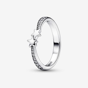 Pandora Shooting Stars Sparkling Stackable Rings Sterling Silver | 810-RWIQYC