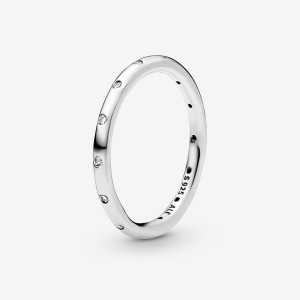 Pandora Simple Sparkling Band Rings Sterling Silver | 150-HPRTYF