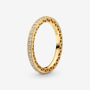 Pandora Sparkle Band Rings Gold Plated | 716-BPSAOJ