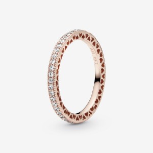 Pandora Sparkle Band Rings Rose Gold Plated | 148-XSLZYW