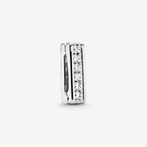 Pandora Sparkling Clip Clips Sterling Silver | 605-QTZBXA