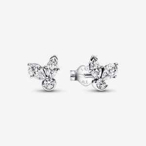 Pandora Sparkling Herbarium Clusters Stud Earrings Sterling Silver | 934-QOCMUV