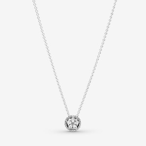 Pandora Sparkling Snowflake Collier Pendant Necklaces Sterling Silver | 076-KPMWNF