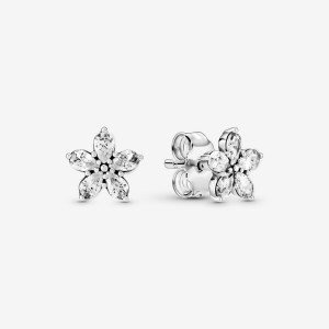 Pandora Sparkling Snowflakes Stud Earrings Sterling Silver | 102-HOXUJK