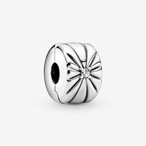 Pandora Sparkling Sunburst Clip Clips Sterling Silver | 926-XKGIUC