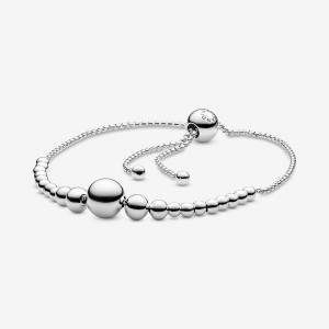 Pandora String of Beads Slider Chain Bracelets Sterling Silver | 670-XONSEM