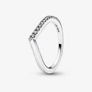 Pandora Timeless Wish Half Sparkling Stackable Rings Sterling Silver | 510-GYCWMU