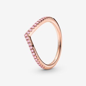 Pandora Timeless Wish Sparkling Pink Stackable Rings Rose Gold Plated | 037-LVAHNJ