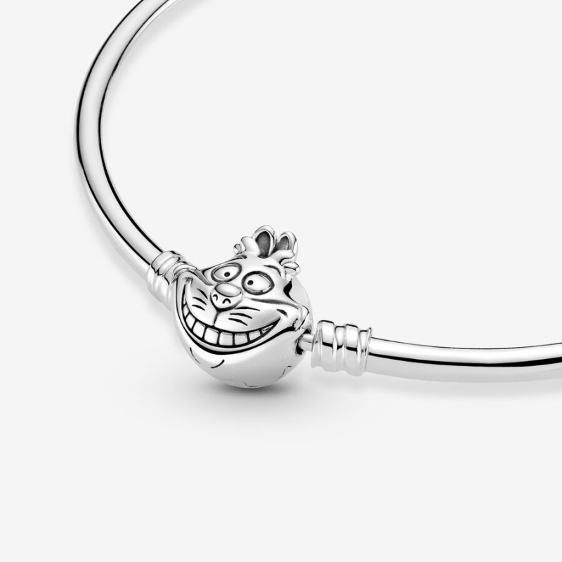 Pandora Alice in Wonderland Cheshire Cat Clasp Moments Bangle Charm Holders Sterling Silver | 064-HVSLWD